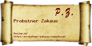 Probstner Zakeus névjegykártya